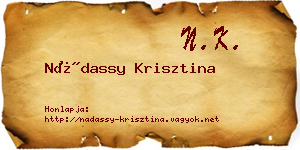 Nádassy Krisztina névjegykártya