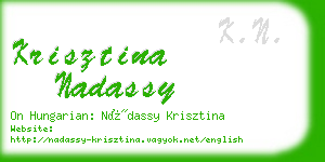 krisztina nadassy business card
